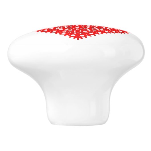 Fancy rood hart grafisch ontwerp keramische knop (Zijkant)