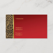 Fancy rood & jaguar Print Visitekaartje (Achterkant)