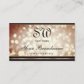 Fancy Roos Gold Sparkle Glitter Zwart en Monogram Visitekaartje (Voorkant)