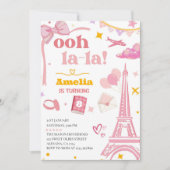 Fancy Rose Paris Tour Eiffel Invitation Gingham (Devant)