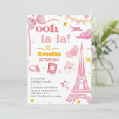 Fancy Rose Paris Tour Eiffel Invitation Gingham (Debout devant)
