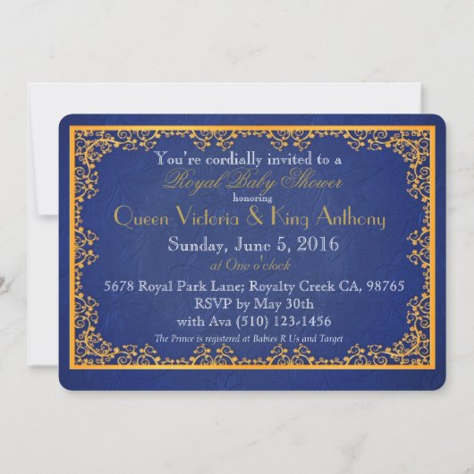 Fancy Royal African Prince, blauw en goud Kaart (Achterkant)