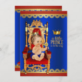 Fancy Royal Prince Baby shower Kaart (Voorkant / Achterkant)