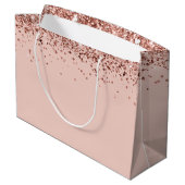 Fancy roze 21ste verjaardag Grote Gift Bag Groot Cadeauzakje (Achterkant Gekanteld)