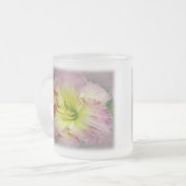 Fancy Roze Daylily Matglas Koffiemok (Voorkant links)