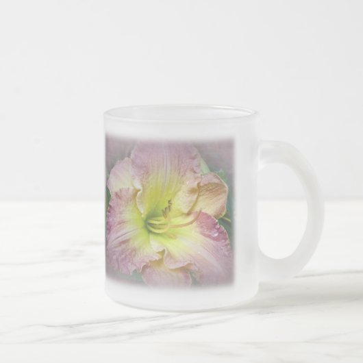 Fancy Roze Daylily Matglas Koffiemok (Rechts)