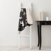 Fancy roze en zwart sherpa deken (In situ)