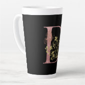 Fancy roze glitter Letter D Latte Mok (Linkerhoek)