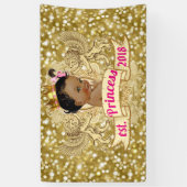 Fancy roze |Gold Glitter | African Princess Banner (Verticaal)