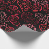 Fancy roze harten Valentijn Cadeaupapier (Hoek)