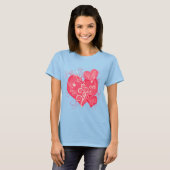 Fancy roze meisje hoort Abstracte kunst T-shirt (Voorkant volledig)