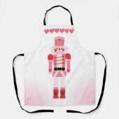 Fancy roze notenkraker & kerst koekjesharten schort (Voorkant)