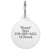 Fancy roze Sleutelhanger met brief D Huisdierpenning (Achterkant)