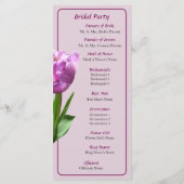 Fancy-roze tulpweddenschap programma (Achterkant)