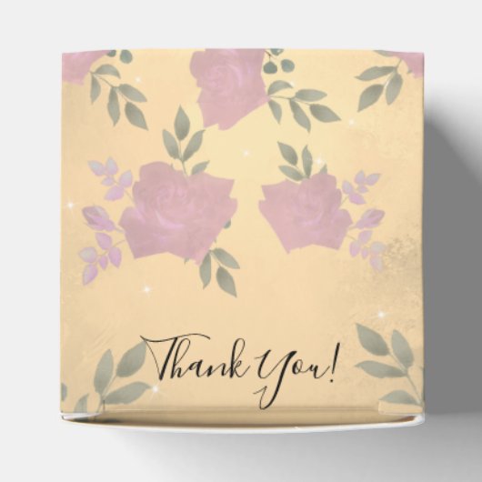 Fancy Rozen Quinceanera Gold Favor Box Bedankdoosjes (Bovenkant)