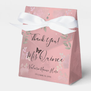 Fancy Rozen Quinceanera Gold Favor Box Bedankdoosjes