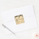 Fancy Rozen Quinceanera Gold Square Sticker (Envelop)