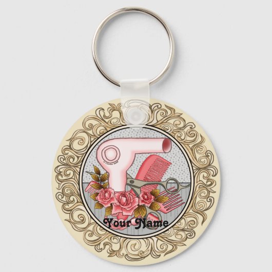 Fancy Rozen Schoonheidsspecialiste sleutelhanger (Voorkant)