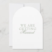 Fancy Sage Green Boho Modern Arched Wedding Kaart (Achterkant)