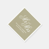 Fancy salie groene Mr & Mrs bruiloftsfeest servett Servet (Hoek)
