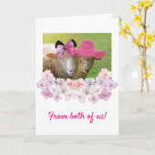 Fancy schapen "van ons beiden" kaart (Gele Bloem)