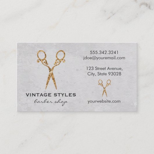 Fancy scharen Waterverf Barber Visitekaartje (Voorkant)