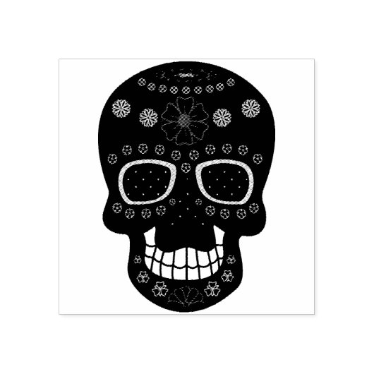 Fancy schedel rubberstempel (Afrduk)