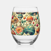 Fancy schimmels wijnglas zonder voet (Voorkant)