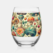 Fancy schimmels wijnglas zonder voet (Achterkant)