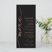 Fancy Script 4x9 Bruiloft Menu Kaart Voor Bord (Staand voorkant)