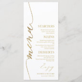 Fancy Script 4x9 Bruiloft Menu Kaart Voor Bord (Voorkant)