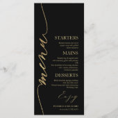 Fancy Script 4x9 Bruiloft Menu Kaart Voor Bord (Voorkant)