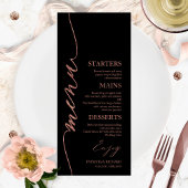 Fancy Script 4x9 Bruiloft Menu Kaart Voor Bord