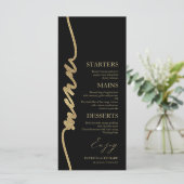Fancy Script 4x9 Trouwmenu kaart voor bord (Staand voorkant)
