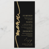 Fancy Script 4x9 Trouwmenu kaart voor bord (Voorkant)