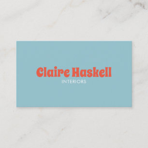 Fancy script Blue Tomato Red Chic Minimal Visitekaartje