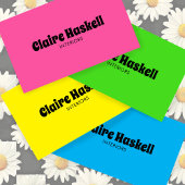 Fancy Script Bold Hot Pink Chic Minimal Visitekaartje