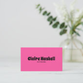 Fancy Script Bold Hot Pink Chic Minimal Visitekaartje (Staand voorkant)