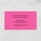 Fancy Script Bold Hot Pink Chic Minimal Visitekaartje (Achterkant)