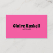 Fancy Script Bold Hot Pink Chic Minimal Visitekaartje (Voorkant)