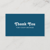 Fancy script chique blauwe volgorde dank u minimal visitekaartje (Voorkant)