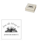 Fancy Script Classic Aangepaste naam Bibliotheekbo Rubberstempel (Gestempeld)