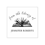 Fancy Script Classic Aangepaste naam Bibliotheekbo Rubberstempel (Afrduk)
