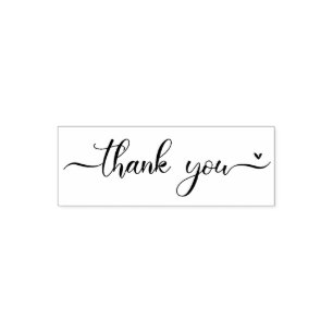 Fancy Script Dank U Hart Zelfinktende Stempel