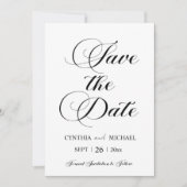 Fancy script De Kaart Datumaankondiging opslaan (Voorkant)