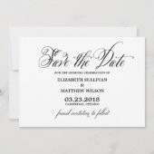 Fancy script | Foto Opslaan Datum bekendmaking Save The Date (Achterkant)