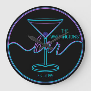Fancy Script Fun Bar Grote wandklok Grote Klok