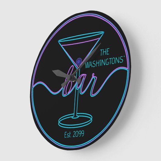 Fancy Script Fun Bar Grote wandklok Klok (Hoek)