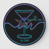 Fancy Script Fun Bar Grote wandklok Klok (Voorkant)