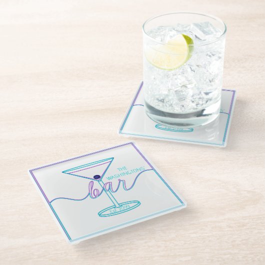 Fancy Script Fun Colours Fun Bar Glazen Onderzetter (Schuin)